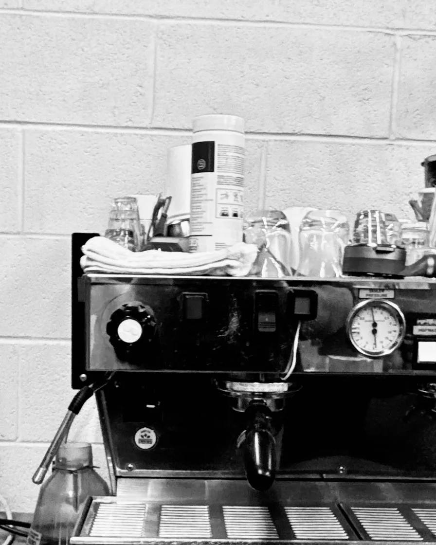 A training area with espresso equipment